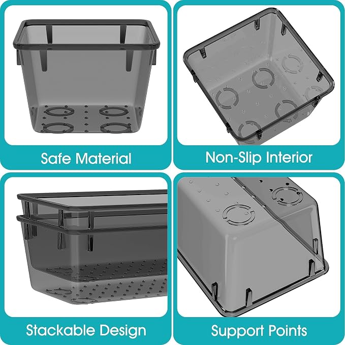 28 PCS Plastic Drawer Organizers Set, 4 Size Desk Drawer Organizer Trays | 4 - Image 3