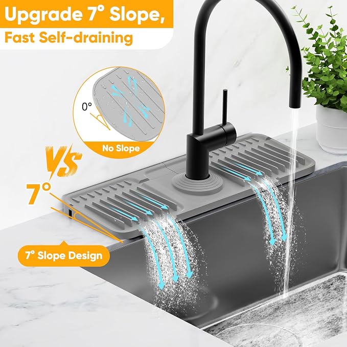 14.6 inch Faucet Mat for Kitchen Sink Splash GuardKitchen Sink Faucet Mat - Image 3