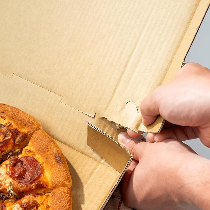 Karat Pizza Boxes 12" x 12" x 2" [50 Pack] Classic Red Print Corrugated Boxes | Ventilated, Grease-Resistant, Durable for Pizza, Catering or Shipping Use