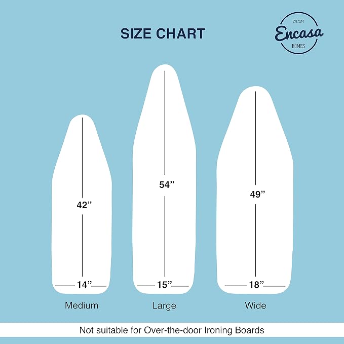 Encasa XO Ironing Board Cover and Pad, X-Large 54"x18" - Image 8