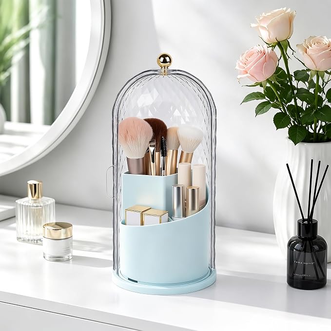 Toothbrush Holder with Cover for Bathroom Countertop, Toothpaste, Self Draining - Image 6