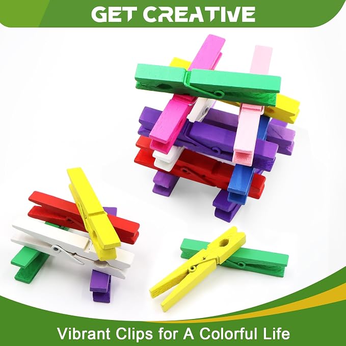 100 Pcs Colored Clothes pins - Image 4