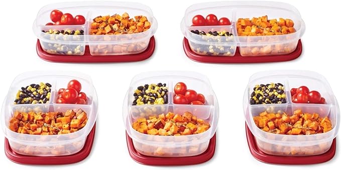 Rubbermaid EasyFindLids Meal Prep Containers 5.1 Cup Red - Image 4