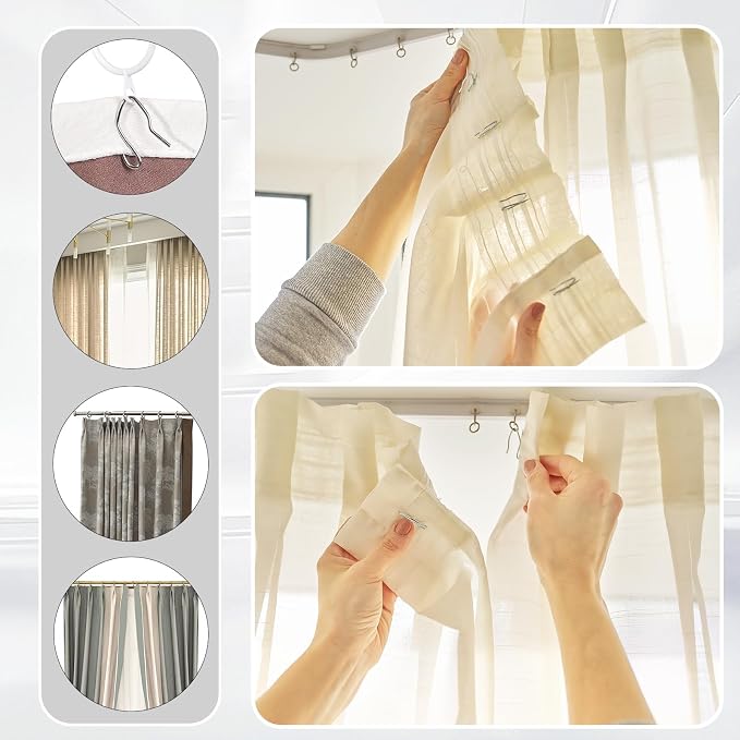 Curtain Hooks 100 pcs 1.2inch Metal Drapery Pin Hooks - Image 5