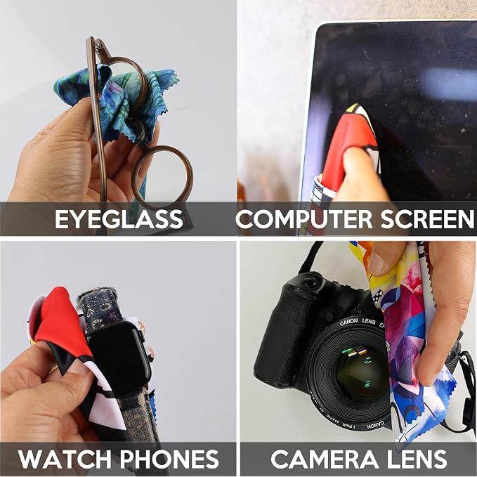 Microfiber Cleaning Cloth for Glasses & Lens-World Classic Art Series 4PCS | - Image 5