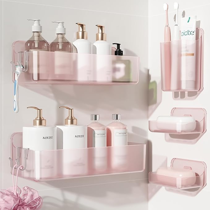 Nieifi Adhesive Shower Shelves, 5 Pieces by Nieifi