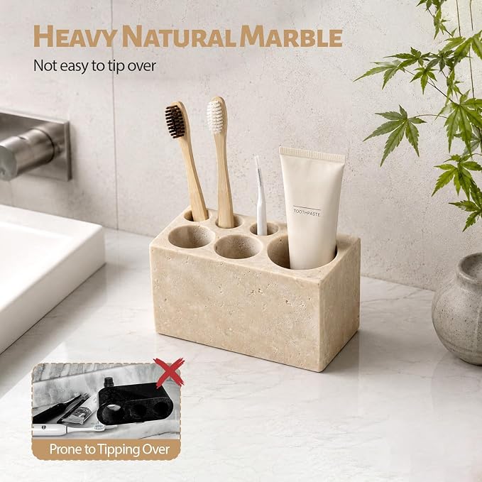 BCS Travertine Toothbrush Holder - Image 7