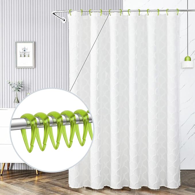 Top-spring Green Shower Curtain Hooks 12Pcs Drop Shaped Hooks - Image 7