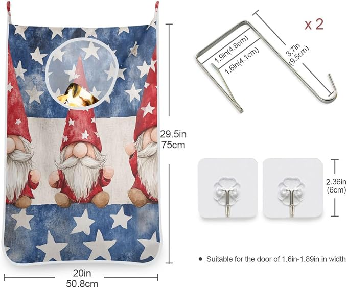 2PCS Hanging Laundry Hamper Bag Over the Door Laundry Hamper Wall Hamper Large - Image 3