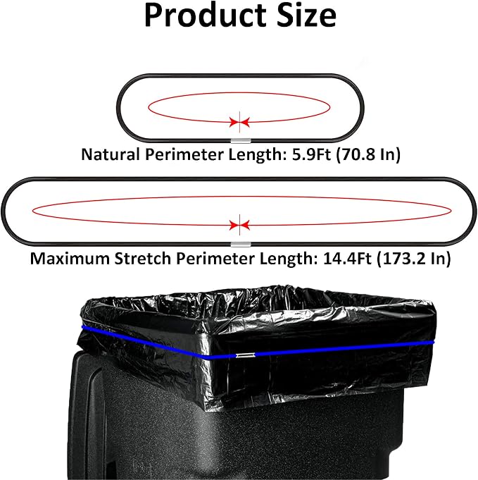 Large Trash Can Rubber Bands, Durable Trash Bag Bands Elastic Bands to Hold - Image 2