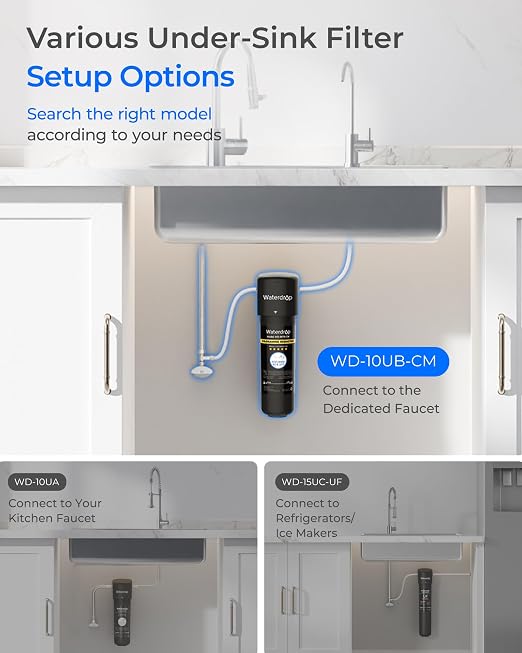 Waterdrop 10UB-CM Under Sink Water Filter System, 99% Chloramine Reduce | Ideal - Image 9
