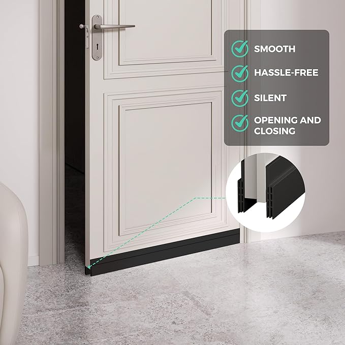 Hojoy Under Door Draft Stopper, Door Weather Stripping Door Seal, 4 Pack | - Image 2