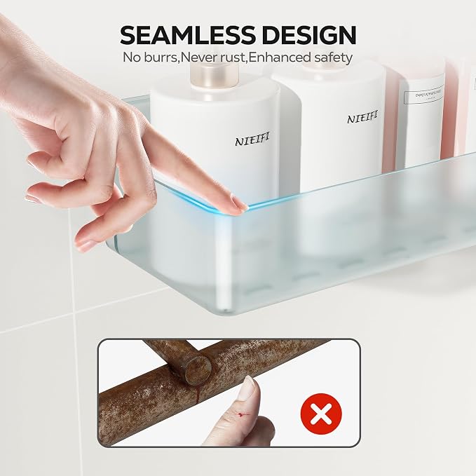 Nieifi Adhesive Shower Shelves, 5 Pieces - Image 3