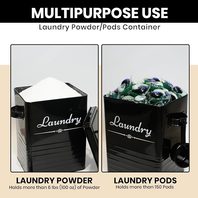 Farmhouse Metal Laundry Detergent Pod Container - Image 5