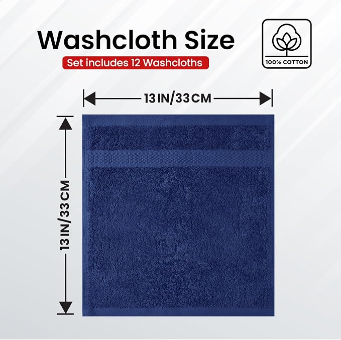 Infinitee Xclusives 100% Cotton Luxury Wash Cloths - Image 3