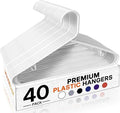 HOUSE DAY White Plastic Hangers 40 Pack, Slim Space-Saving Clothes Hangers | by HOUSEDAY