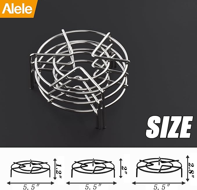 3Pcs Steam Rack,Alele 5.5inch Stainless Steel Tall Trivets for Electric Pressure Cooker