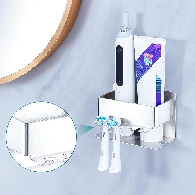 Toothbrush Head Holders, Electric Tooth Brush Head Holder, Adhesive Toothpaste - Image 7