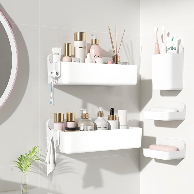 Nieifi Adhesive Shower Shelves, 5 Pieces - Image 9