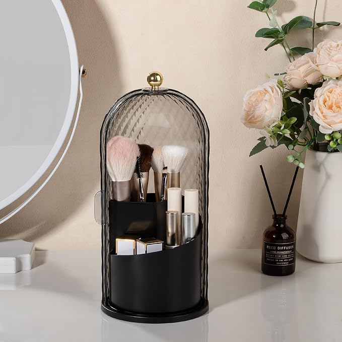 Toothbrush Holder with Cover for Bathroom Countertop, Toothpaste, Self Draining - Image 7