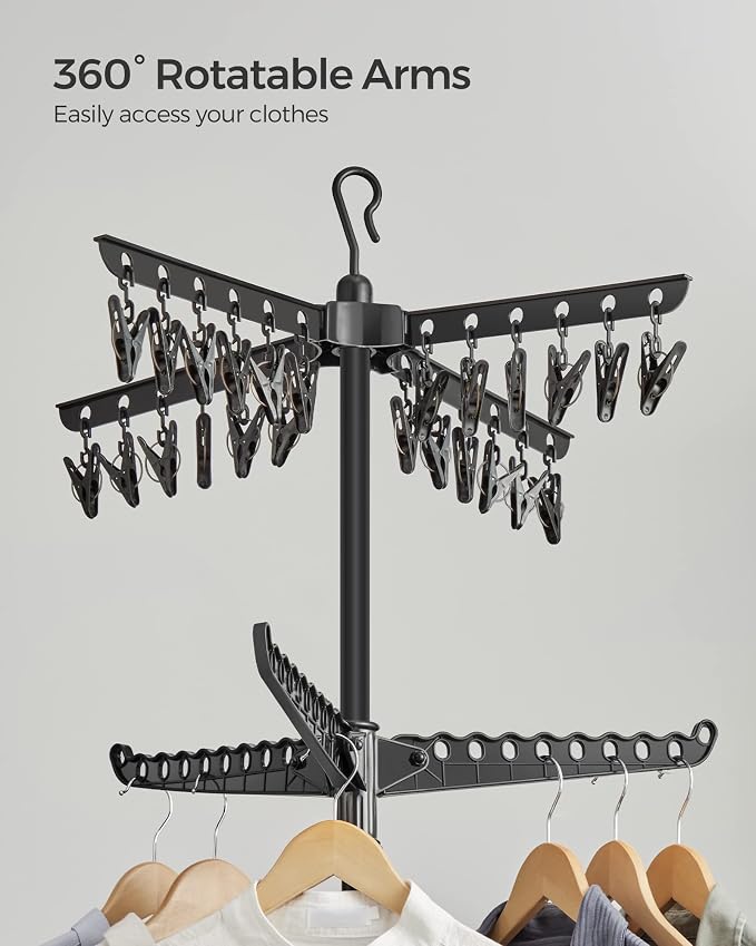 SONGMICS Clothes Drying Rack, 72.8-Inch Drying Rack, 3 Rotatable Arms | - Image 8