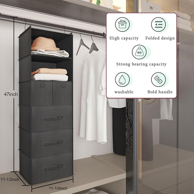 6-Shelf Hanging Closet Organizer - Image 9