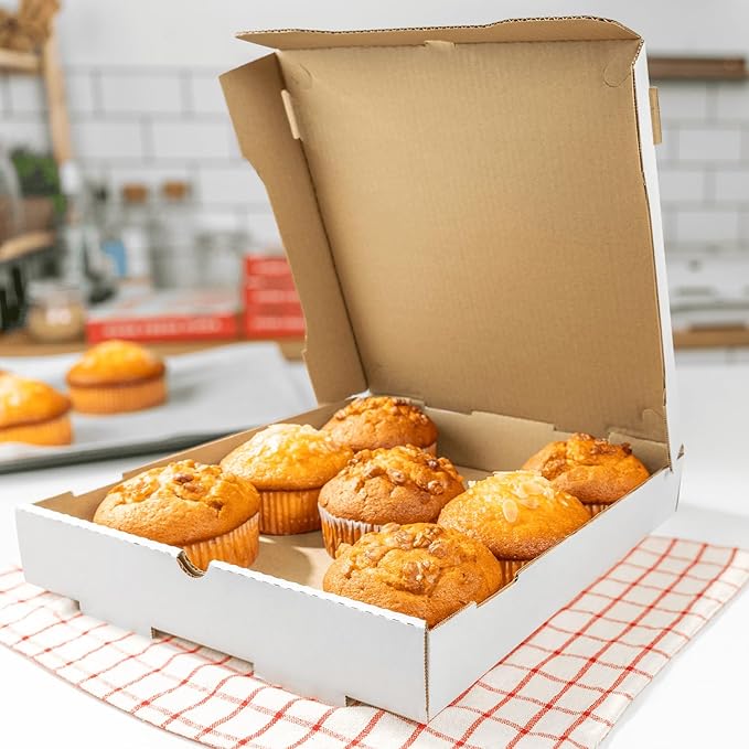 Karat Pizza Boxes 12" x 12" x 2" [50 Pack] White Corrugated Boxes | Ventilated, Grease-Resistant, Durable for Pizza, Catering or Shipping Use