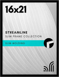 Americanflat 16x21 Picture Frame with Polished Plexiglass - Streamline Collection - Thin Border Picture Frame for Wall Display - Hanging Hardware Included - Black