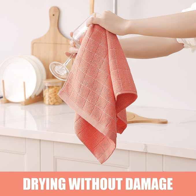 Homaxy 100% Cotton Terry Kitchen Towels, 12 Pack - Image 4