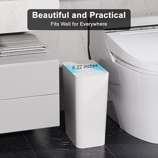 N. NETDOT 3 Pack 2.6 Gallon / 10L Bathroom Trash Can - Image 3