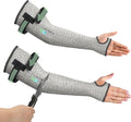 Schwer AIR-SKIN ANSI A6 Cut Resistant Arm Sleeves for Men & Women, Arm Protectors for High Risk Work, Gardening Sleeves, 100 Pairs, Grey, 18 IN