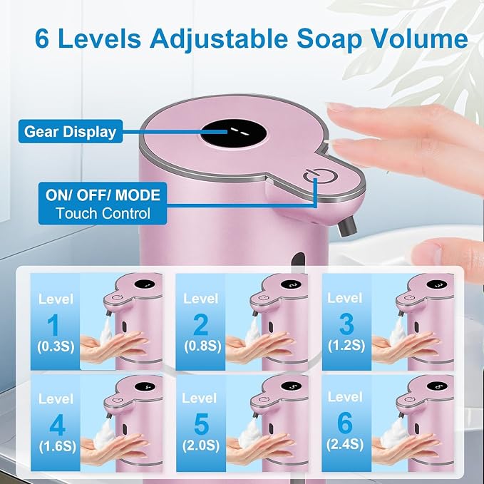 OHIFAST Automatic Foaming Soap Dispenser Touchless, USB Rechargeable Smart Hand - Image 3