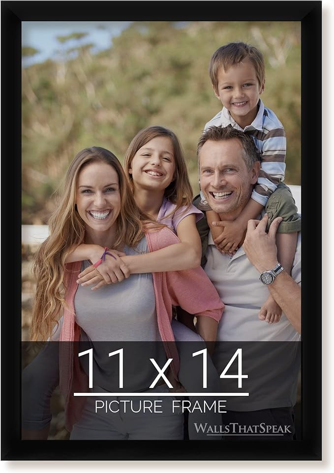 wallsthatspeak 11x14 Black Picture Frame for Puzzles Posters Photos or Artwork
