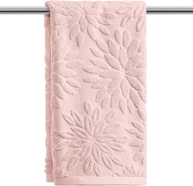 Artoid Mode 1 Pc Pink 3D Dahlia Floral Jacquard Hand Towels by ArtoidMode