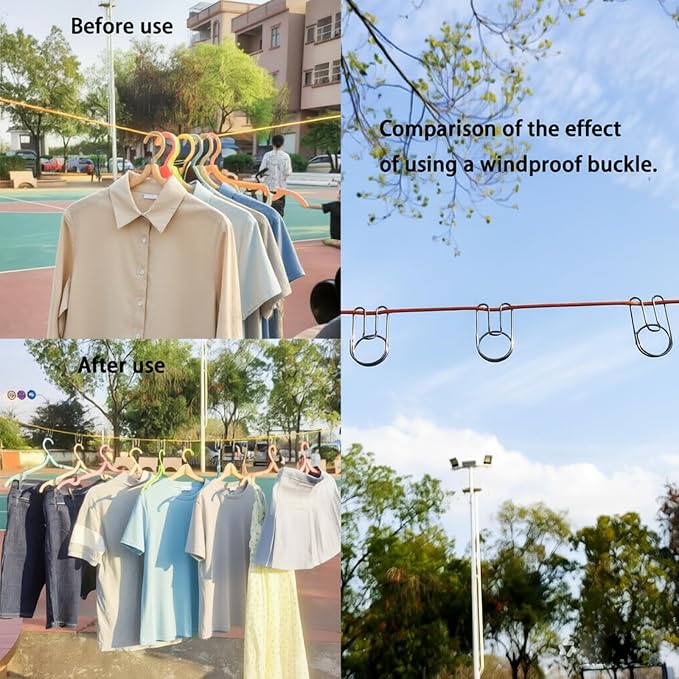 32 FT Portable Travel Clothesline, Retractable Camping Clothesline - Image 9