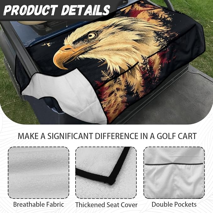 Golf Cart Seat Cover Cushion Designed for Comfort and Protection, Featuring Sweat Absorbing Fabric, Waterproof Lining and Secure Fit for Outdoor Use