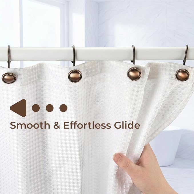 Shower Curtain Hooks, Rust-Resistant Decorative Rings, Bronze | Heavy-Duty - Image 5