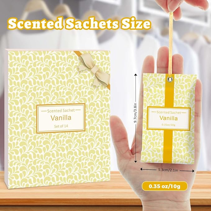 STRN Scented Sachets for Drawer and Closet, Vanilla Scent 14-Pack for Home - Image 4