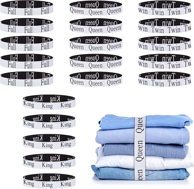 20PCS Bed Sheet Organizer Bands, Storage Labels and Sheet Keepers by QoeCycth