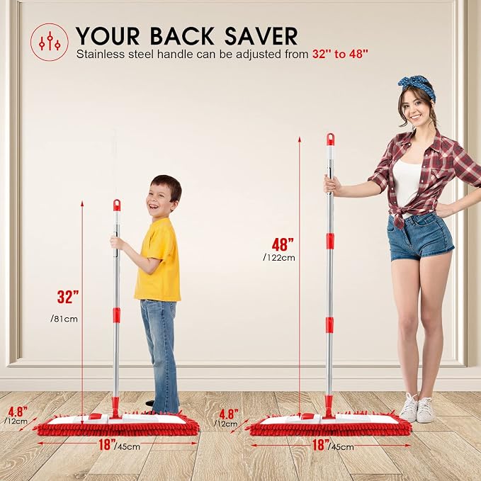 Microfiber Mop for Floor Cleaning, Flat Dust Mop for Home and Kitchen - Image 6