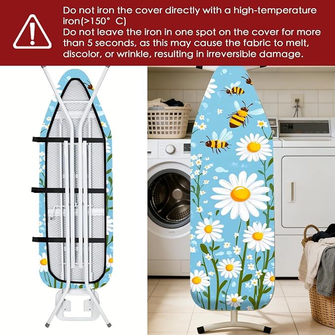 Nuxovilar Daisy Bee Ironing Board Cover 15x54 Inches Needle Cotton - Image 6