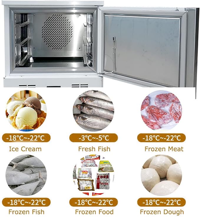 Kolice Commercial Heavy Duty 15 Trays Blast Chiller & Freezer, Flash Freezer for Ice Cream Factory, Hotels,Restaurant, Bakery to Freezing Hard ice Cream, Chicken, Fish, Dough, Lowest temp. -40°F