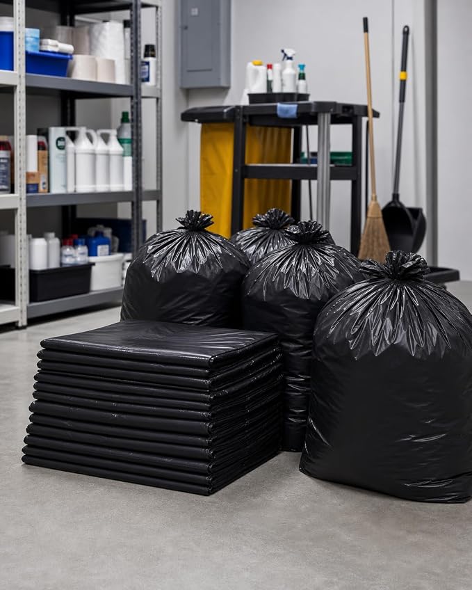 Tasker Contractor Garbage Bags, 150 ct, 55-60 Gal, 3 Mil Black | 150 Count Bulk - Image 3