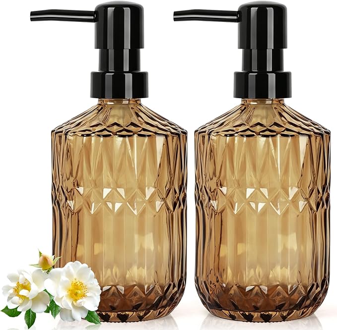 Amber Glass Soap Dispenser by Ulable