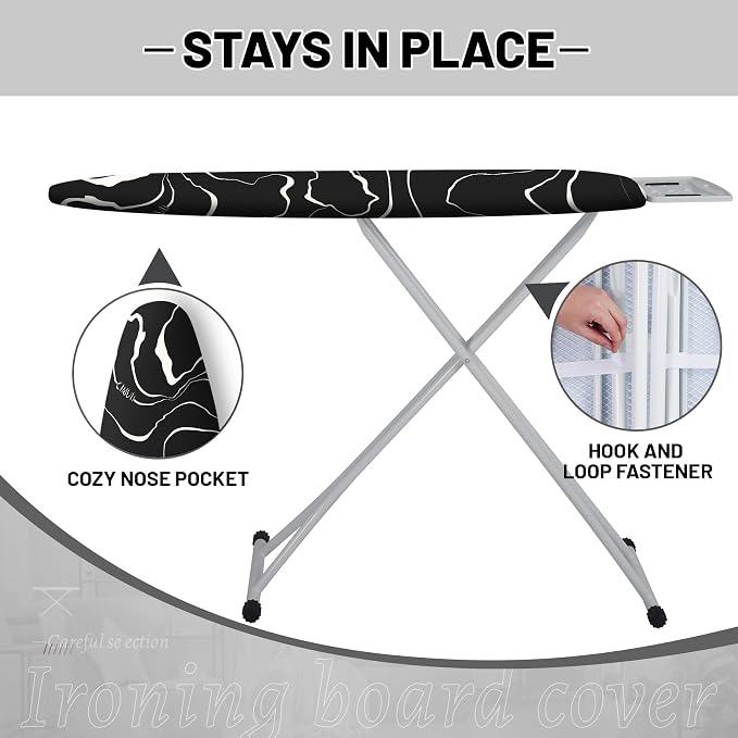 Extra Thick Ironing Board Cover and Pad, 15x54 Ironing Board Cover, Resist - Image 3