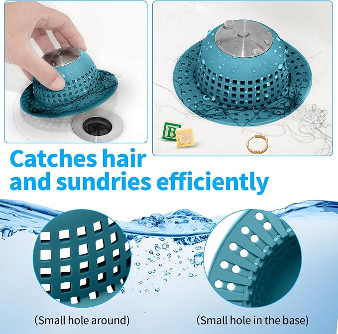 Aluvor Shower Drain Hair Catcher Bathtub Drain Cover Sink Drain Protector | - Image 6