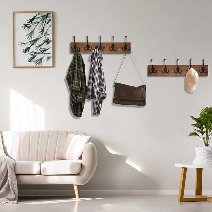IBosins 2 Pack Vintage Coat Rack Wall Mount, Living Room - Image 5