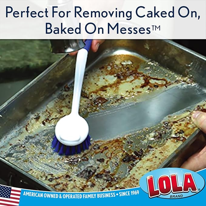 LOLA Pro Pot N' Pan Brush, Abrasive Cleaning, Poly & Brass Wire Bristles - Image 5