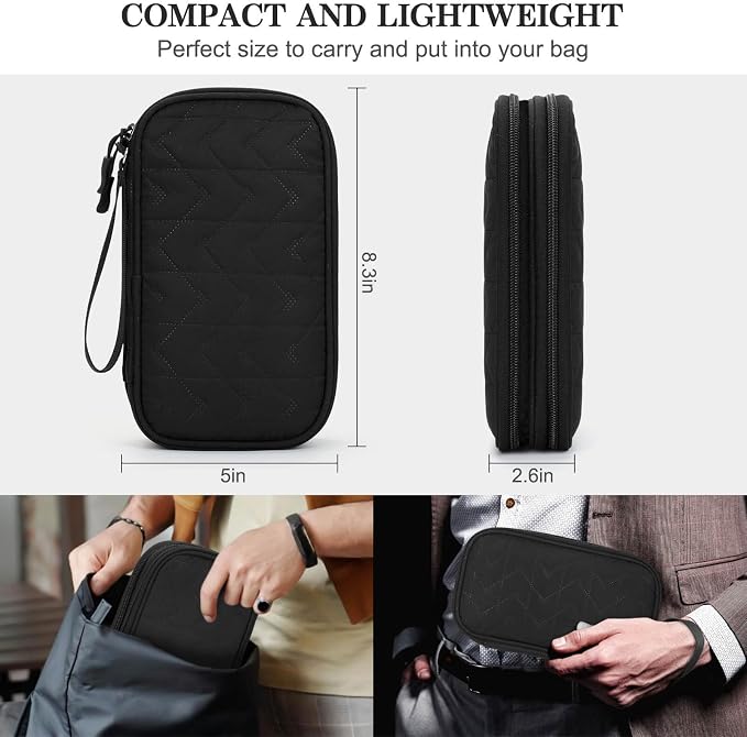 FYY Electronic Organizer, Travel Tech Pouch Bag, Waterproof, Double Layers - Image 2