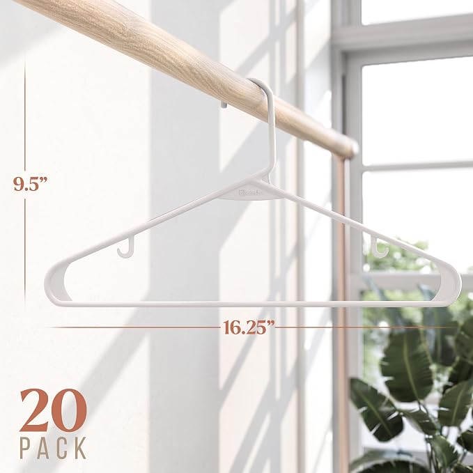 Plastic Hangers 20 Pack White - Image 2